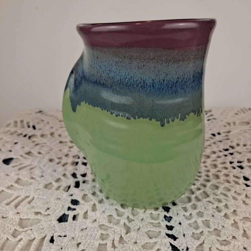 Signed Right-Handed Warmer Mug by Clay in Motion Signed Neher